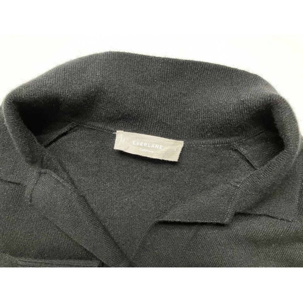 Everlane The Cashmere Polo Sweater Black Size Small - Picture 4 of 6